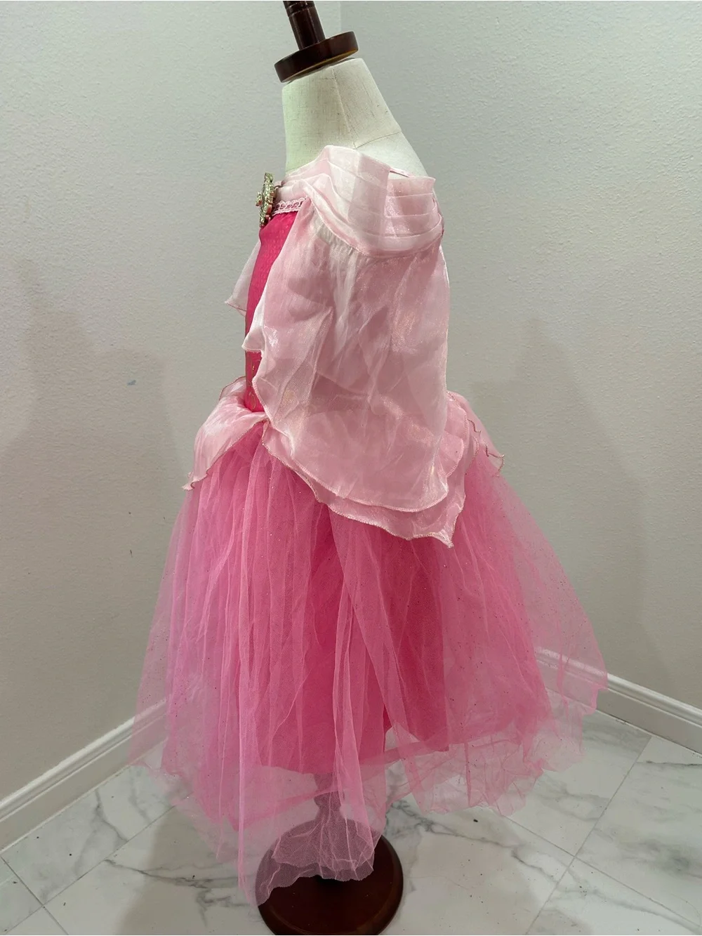 Disney Sleeping Beauty Princess Aurora Tulle Costume Dress, Girls Size 5/6
